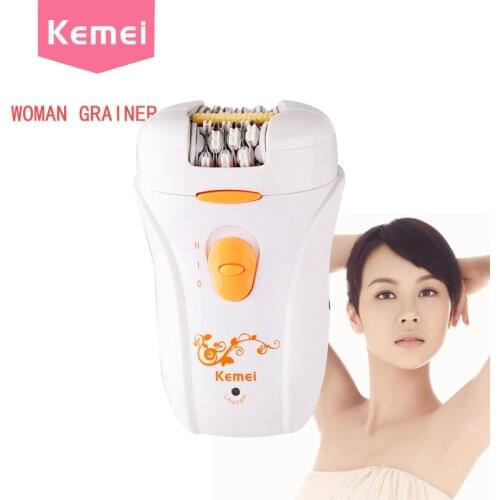KEMEI Depilador Feminino 2 in1 White Epilator Hair Removal Lady Shaver Depilation Electric Depilator Epilasyon Trimmer for Women