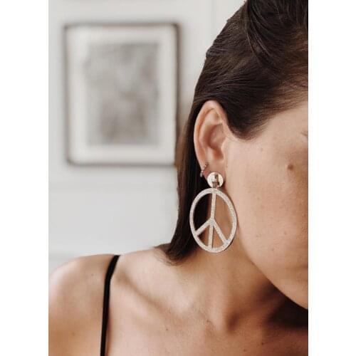 GULCE DERELI, PEACE EARRINGS, CLIP EARRINGS, CHARM EARRINGS, GIFT BOX, ONE SIDE EARRING, GOLD/SILVER PLATED