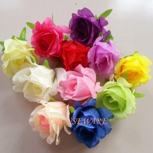 30pcs 8CM artificial simulation Silk fake rose flower head diy wedding wall arch flower bouquet vine accessory home decoration