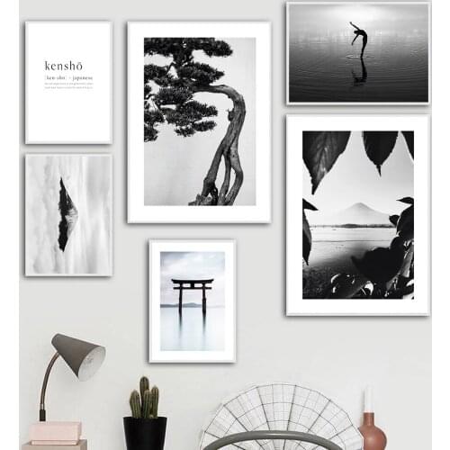 Nordic Art Canvas Painting Plants Letter Painting Posters And Prints Black White Wall Pictures For Living Room Decor No Frame