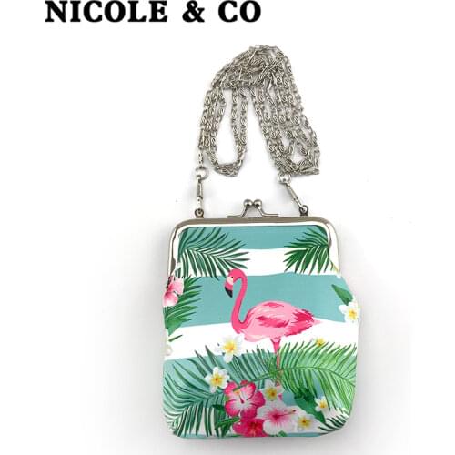 NICOLE & CO New cion Purse Girls Shoulder Bag Card Holder Wallet Fashion printing Change Purse