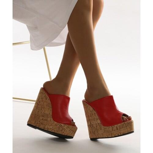 Summer Slippers Women Sandals Plafrom Sandals Ladies Slip-On Flip Flops Shoes Leather Peep Toe Female Sandalias Zapatos Mujer