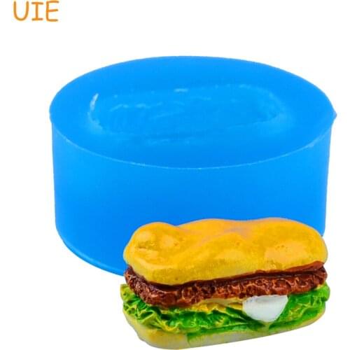 GYL284U 21.7mm Mini Hamburger Silicone Mold Miniature Mould - Polymer Clay Jewelry Fake Sweet Molds, Fake Food Mould
