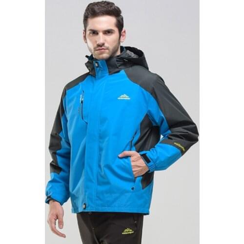 2019 New winter fleece man hiking jacket Two layers coat 3 In 1 Windbreaker Outdoor Hiking Jacket Waterproof Coat Camping 12328A