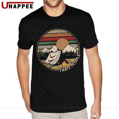 Lovely Love Camping I Hate People Vintage Tee Shirt Men Design Your Own Short Sleeved Cotton Crew Neck Shirt