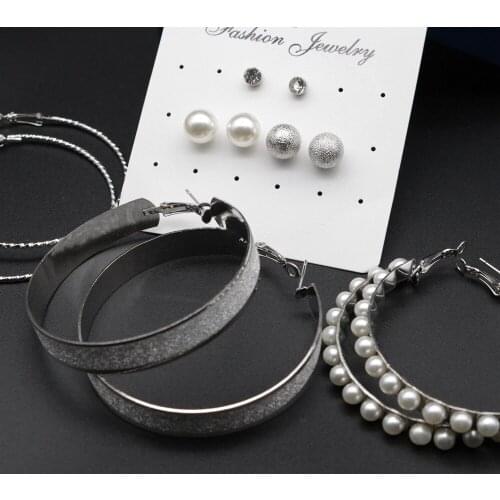 Ethnic Earrings Set Rose Long Tassel Beads Earrings Set Scrub Flower Geometric Female Party Earrings Sets Gifts