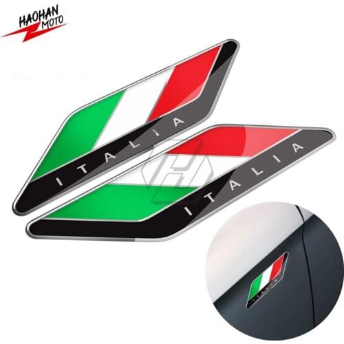 For Aprilia Ducati Suzuki Yamaha Honda Kawasaki for Car Decals 3D Italy Flag Sticker Italia Decal PU Polyurethane