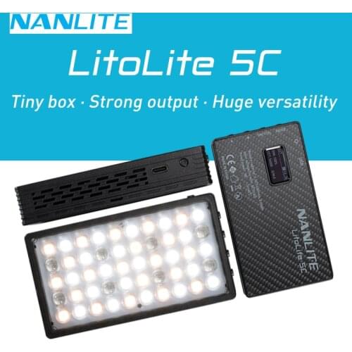 Nanlite LitoLite 5C LED Fill light 3200K-5600K 2400mAh Bulit-in Battery Photography Lighting Portable Pocket Video Light