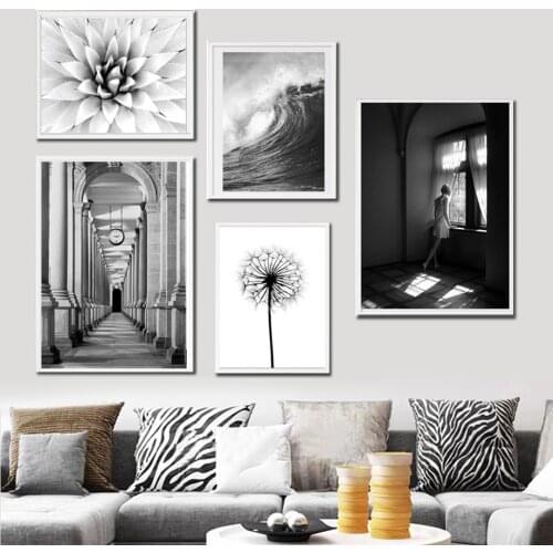 Wall Art Canvas Painting Flower Fashion Girl Gallery Wave Nordic Posters And Prints Landscape Wall Pictures For Living Room
