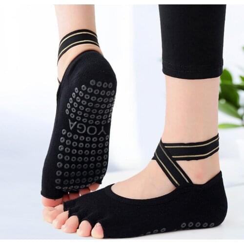 Anti-Slip Quick-Dry Damping Pilates Ballet Socks Good Grip For Men&Women Cotton Socks Women Bandage Yoga Socks Workout Clothes