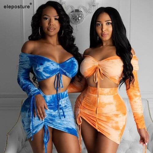 2021 New Tie-Dye Print Bikini Swimwear Women Long Sleeve Swimsuit Female Three Pieces Bikini Set Bathing Suits Summer Beach Wear