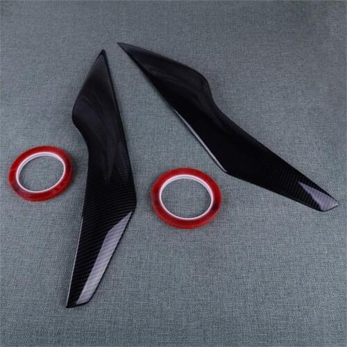 DWCX ABS Front Headlight Eyebrows Eyelids Cover Trim molding Exterior Decoration Carbon Fiber Fit for Ford Focus 2009 2010 2011