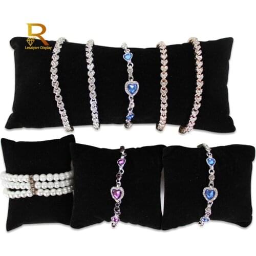 Wholesale Durable Velvet Pearl Bracelet Watch Display Pillows for Case Bangle Anklet Wristwatch Holder Jewelry Counter Organize