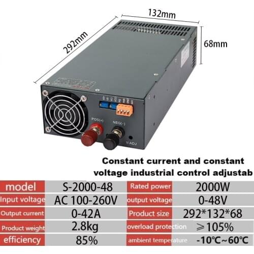 Adjustable digital display DC high power 2000w24 V switching power supply 12v36v48 industrial control power supply SUSWE
