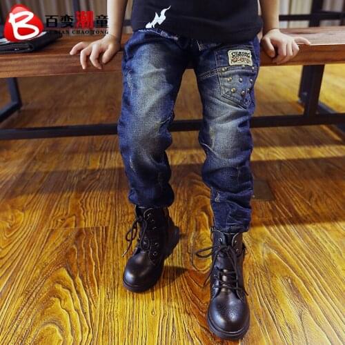 Retail High quality autumn kids pants boys girls baby jeans children jeans for boys casual denim pants 4-12Y toddler clothing