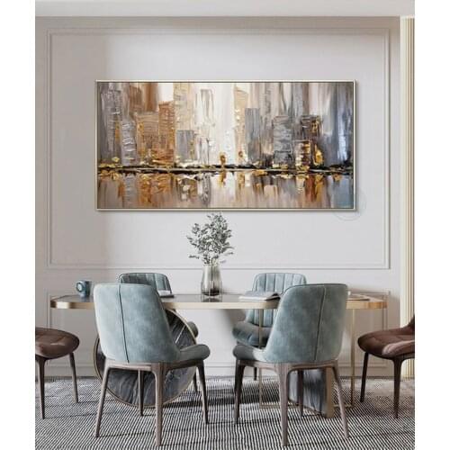 Hand painted canvas paintings for living room wall Modern Abstract Modern Wall Paintings Decoration paintings Blue Vertical Art