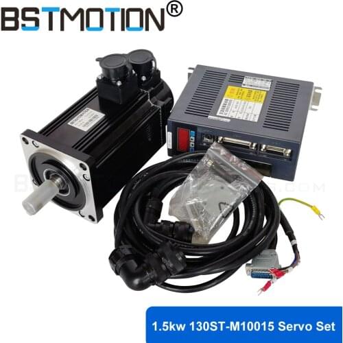 1500W servo system 220V 130ST-M10015 1.5KW AC Servo motor with 130ST Servo controller for CNC Minlling Machine