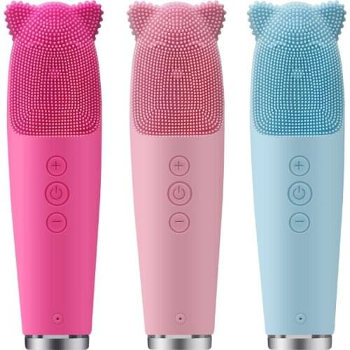 Silicone Electric Facial Cleansing Brush Vibration Face Cleaner Deep Cleaning Pores Face Skin Care Tools Waterproof