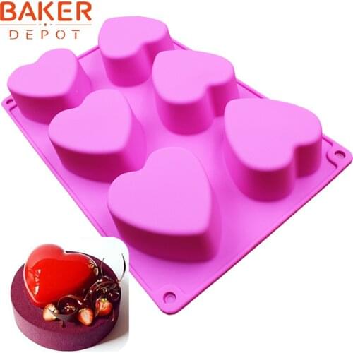 Heart Shape Silicone Soap Mold Cake Candle Mould silicone bakeware baking tools soap making cake pastry molds 6 cavity
