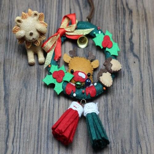 Cute 16x10cm DIY Sewing Felt Package For Car Home Decoration Christmas Deer Flower Nonwoven Felt DIY Sewing Pack