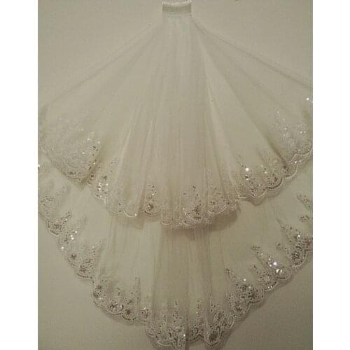 Wedding Accessories Bridal Veil Two Layers White/ivory Bridal Accesories Edge Wedding Veil With Comb