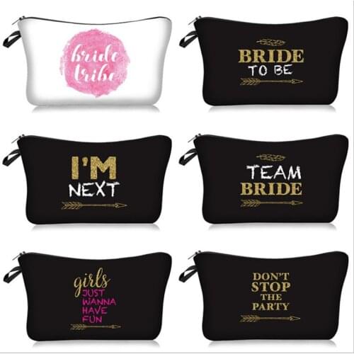 Bridal Shower Team Bride Party Decorations Bridesmaid Gift Cosmetic Bag Wedding Decoration Bachelorette Party Hen Night Favor