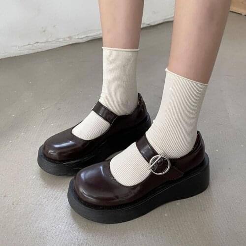 Mary Jane Shoes platform School Student Shoes College Girl Student Sweet lolita JK Uniform Shoes low heel women lolita sneakers
