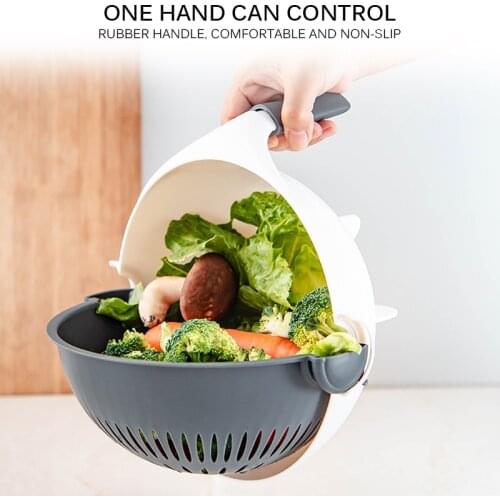 Magic Multifunctional Rotate Vegetable Cutter With Drain Basket Kitchen Veggie Fruit Shredder Grater Slicer Shred Kitchen Tool