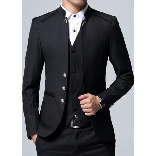 High Quality Three piece suits sets Male Blazers Jacket Vest Pants Business coat trousers Casual Suit