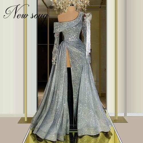 Tassel Formal Women Dress Beading Crystal Evening Dresses 2020 Dubai Arabic Robe De Soiree Girl Party Gown Vestido Festa Turkish