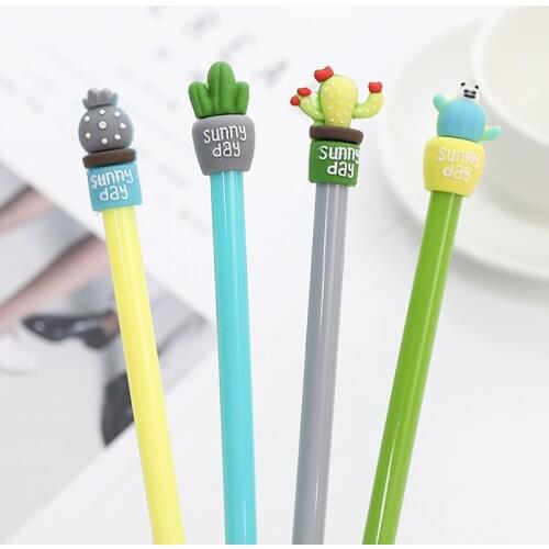 1pcs Sell Cactus Pot Gel Pens Student gel Ink Pen School Office Supplies Learning Stationery Wholesale