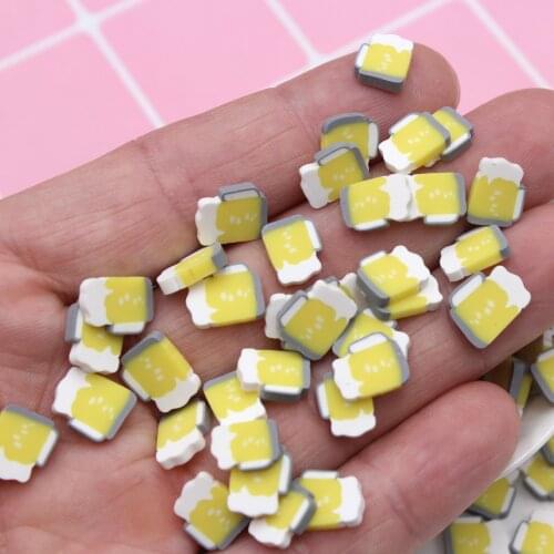 100g/Lot 1cm Simulation Beer Cup Clay Slices Soft Pottery Sprinkles for DIY Crafts Filling Accessories