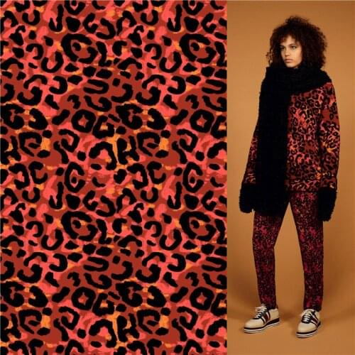 100% polyester stretch fabric dress high-end leopard print printed fabric diy clothing shirt bedding patchwork 088