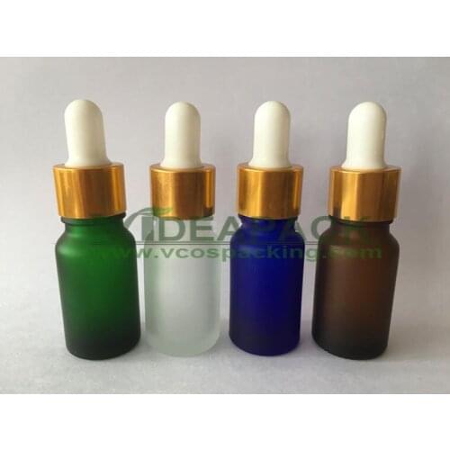 100 pcs 10ml Essential oil bottle / glass empty bottle / glass dropper aluminum cap / gold lid