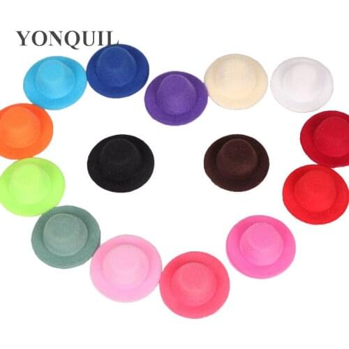 2"/5 CM 15 Colors Mini Top Hats Solid Children Party Hats Show Cap Good As Fascinator Hats,50 Pieces/Lot Free Shipping MH012