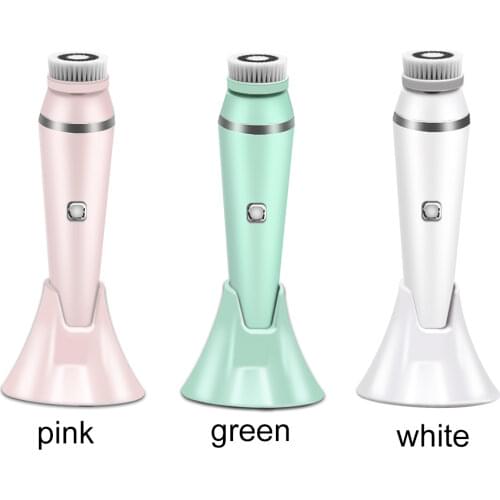 4 in1Electric waterproof Silicone Facial Cleansing Brush Face roller Massager Blackhead Remover Pore Cleaner Face Washing Deep