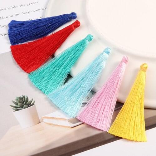 10pcs 6.5cm casing PVC packaging rayon tassel tassel DIY wedding dress earrings tassel pendant accessories handmade accessories