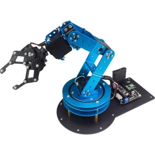 6 Degree Of Freedom Robot Arm With Base/Remote App Control/Blue/32/51 SCM /Teaching Manipulator Kit