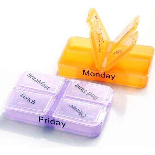 7 Days Pill Case Tablet Sorter Medicine Weekly pill Box Container Organizer SN-Hot