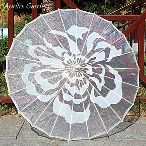 76cm Transparent Jasmine Dance Props Umbrella Classic Chinese Style Cheongsam Handmade Paraguas Parapluie Femme sombrilla