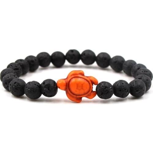 8mm td2 black stone volcanic lava bead Bangles turquoise tortoise Buddha Prayer Yoga Bracelet women men nature stone