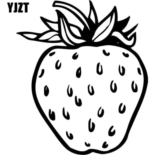 YJZT 13.4X15.9CM Strawberry Cartoon Fruit Car Sticker Fashion Window Decals C25-0789