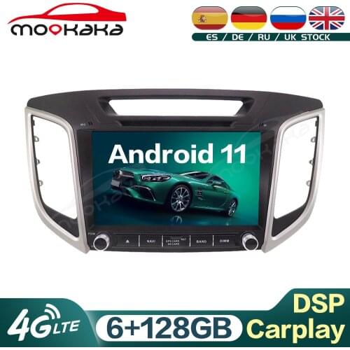 For Hyundai Creta ix25 2014-2019 Android 11 6G+128GB Car Multimedia DVD Player GPS Navigation Audio Stereo Head Unit Carplay DSP