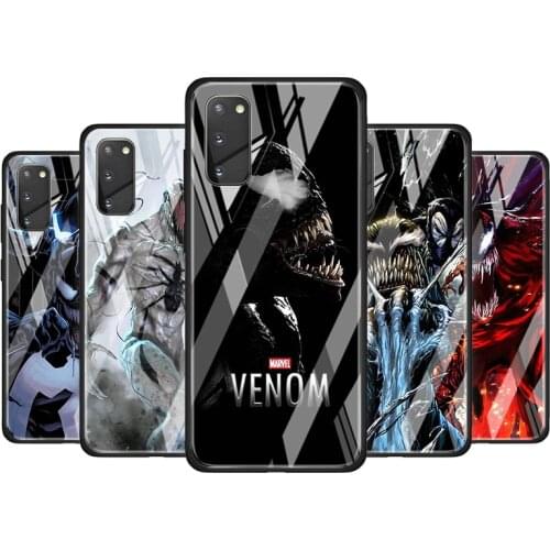 Villain Marvel Venom Tempered Glass Cover For Samsung Galaxy S20 S10 S9 S8 S10E FE Ultra Plus Lite 5G Phone Case