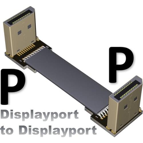 DP interface male to female extension cord displayport1.4 Angle connection flat thin soft card cable 32.4Gbps 8K(UHD)/60p
