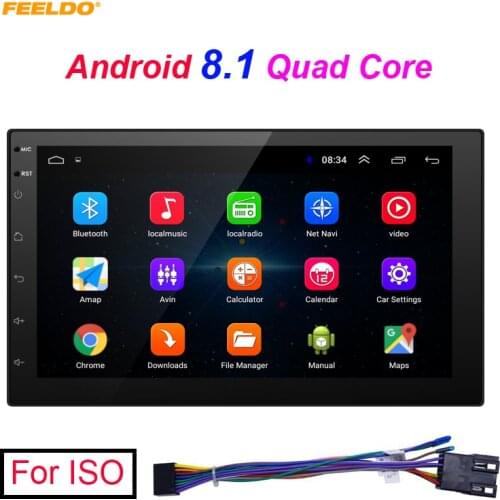 FEELDO New 7inch Ultra Slim Android 8.1 Quad Core Media Player With GPS Navi Radio For Volkswagen ISO OEM Car Head Unit + Gift