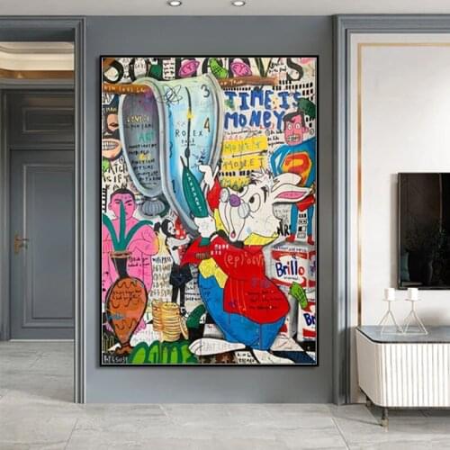 Anime Style Graffiti Creativity Art Canvas Painting Animals Pop Wall Posters and Prints Picture for Room Home Artwork Decoration