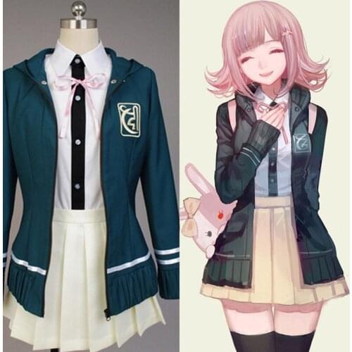 Cosplay Super DanganRonpa 2 Chiaki Nanami Cosplay Costumes Jacket Shirt Skirt