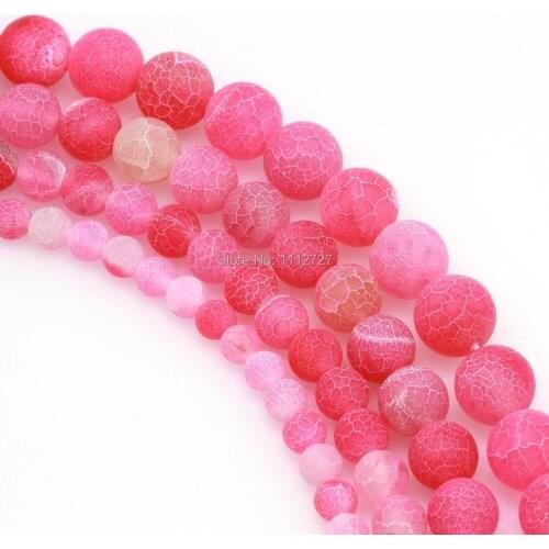 Wholesale 8mm Pink Fire Chalcedony Onyx Round Beads Matte Semi-Finished Beads DIY Jewelry Making Semi Finished Stone Balls Gifts