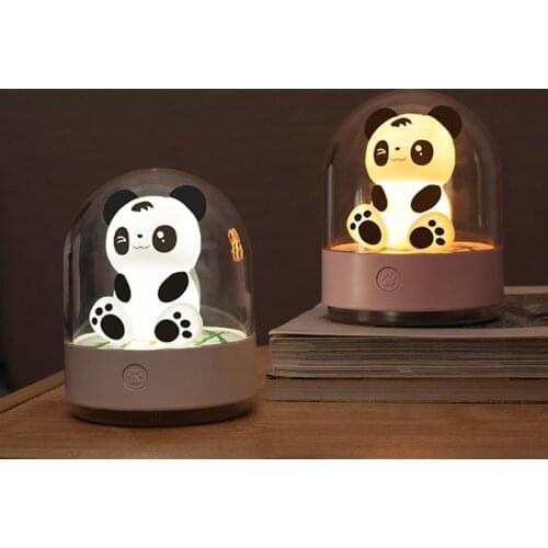 Cute Panda Night Light Led RGB Color Changeable Night Lamp Aromatherapy Night Lights for Children Bedroom Baby Kids Lights Gift